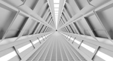 Spaceship corridor, tunnel with light. sci-fi, science concept. 3d rendering. photo
