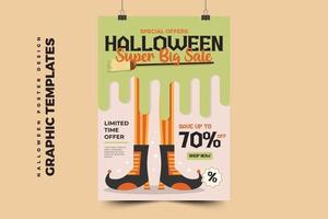 plantilla simple y elegante de diseño gráfico de halloween que es fácil de personalizar vector