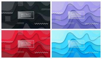 Colorful liquid and geometric background with fluid gradient shapes vector