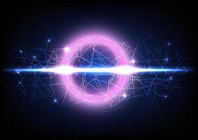 Abstract glowing sphere futuristic and network connection background. vector