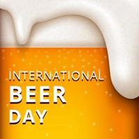 día internacional de la cerveza, en agosto. aplausos con tintineo de jarras de cerveza conceptuales. ilustración vectorial vector