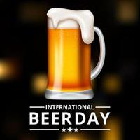 International Beer Day, on August. Cheers with clinking beer mugs conceptual. vector illustration.