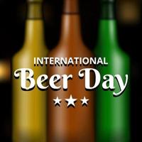 International Beer Day, on August. Cheers with clinking beer mugs conceptual. vector illustration.