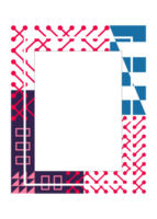 Abstract vibrant modern frames. Copy space for your text. PNG with transparent background.