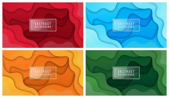 Colorful liquid and geometric background with fluid gradient shapes vector