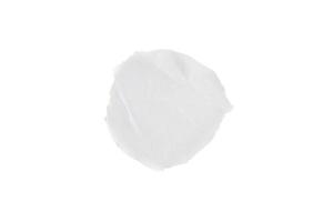 Blank white circle paper sticker label isolated on white background with clipping path photo