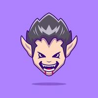 Dracula Head Cartoon Halloween Icon Illustration Design Vector