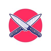 Knife Cartoon Icon Vector Illustration Premium Design