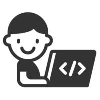 kids coding icon vector illustration