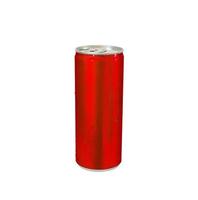 Refresco de color rojo aluminio puede aislado sobre fondo blanco con trazado de recorte