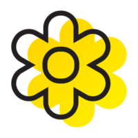 diseño abstracto de flores estilizadas. png con fondo transparente.