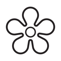 Abstract stylized flower design. PNG with transparent background.