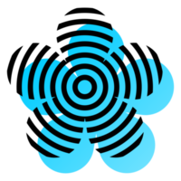 Abstract stylized flower design. PNG with transparent background.
