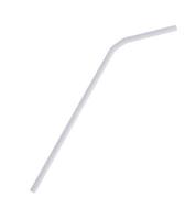 White plastic straw isolated on white background photo