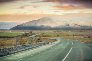 Route 1 or Ring Road, or Hringvegur, a national road that runs around Iceland and connects most of the inhabited parts of the country photo