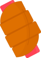 pain au jambon, illustration dans un style dessin animé. logo pour cafés, restaurants, cafés, restauration. png