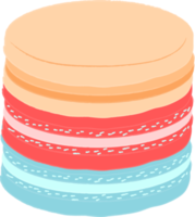 macarons, illustration dans un style dessin animé. logo pour cafés, restaurants, cafés, restauration. png