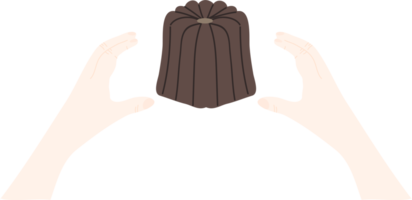 Canele Recipe, illustration in a cartoon style. Logo for cafes, restaurants, coffee shops, catering. png