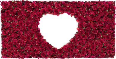 Happy Valentines day white Heart shape in Red Rose beautiful background png