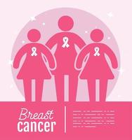 breast cancer lettering poster vector