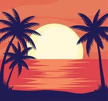 seascape with palms vector