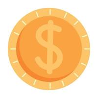 golden coin money dollar vector