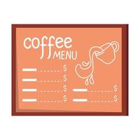 coffee menu in label vector