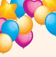 balloons helium floating frame vector