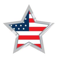 star with usa flag vector