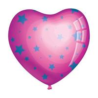 heart balloon helium with stars vector