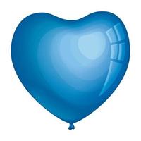 corazón azul globo helio flotante vector