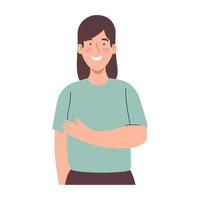 mujer coreana feliz étnica vector