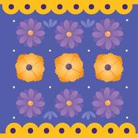 dia de los muertos floral pattern vector