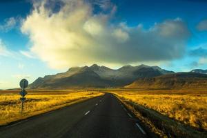 Route 1 or Ring Road, or Hringvegur, a national road that runs around Iceland and connects most of the inhabited parts of the country photo