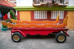 Thai traditional coffin carriage for cremation photo