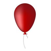 Red glitter balloon with ribbon. vector