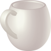White mug mockup. PNG with transparent background.