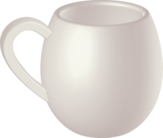 White mug mockup. PNG with transparent background.