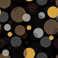 Abstract circles dark seamless pattern vector