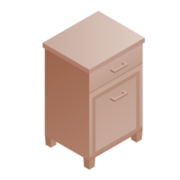 Furniture isometric illustration. PNG with transparent background.