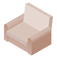 Furniture isometric illustration. PNG with transparent background.