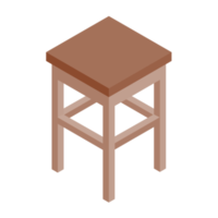 Furniture isometric illustration. PNG with transparent background.