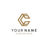 C or C Letter Initial Logo Design, Vector Template