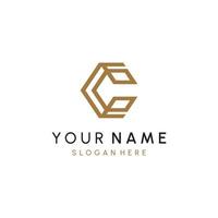 C or C Letter Initial Logo Design, Vector Template