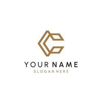 C or C Letter Initial Logo Design, Vector Template