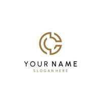 C or C Letter Initial Logo Design, Vector Template