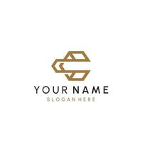 C or C Letter Initial Logo Design, Vector Template