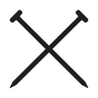 Vintage carpentry woodword mechanic nail cross. Can be used like emblem, logo, badge, label. mark, poster or print. Monochrome Graphic Art. Vector