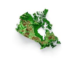 Canada Topographic Map 3d realistic map Color 3d illustration photo