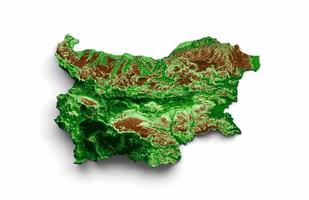 Bulgaria Topographic Map 3d realistic map Color 3d illustration photo